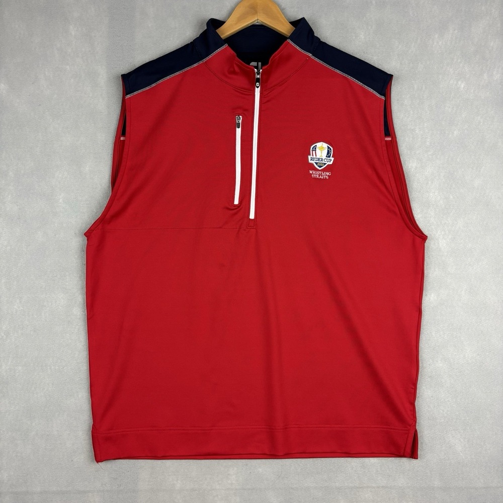 FootJoy Golf Vest Mens XL Red Blue Ryder Cup Whistling Straits 2020 Gilet